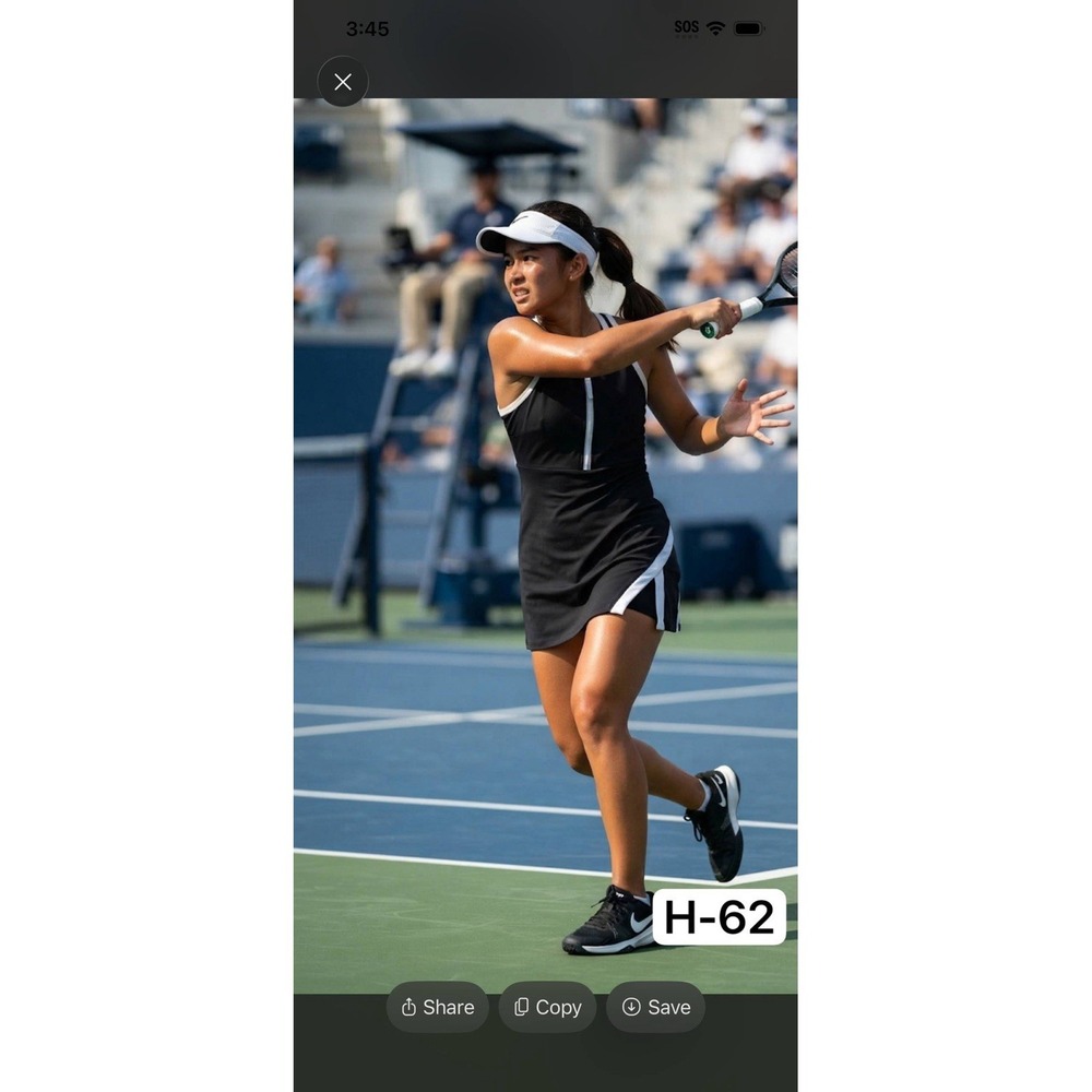Sage Collective Active Tennis Dress Built-In Shorts Black White Trim Women Large